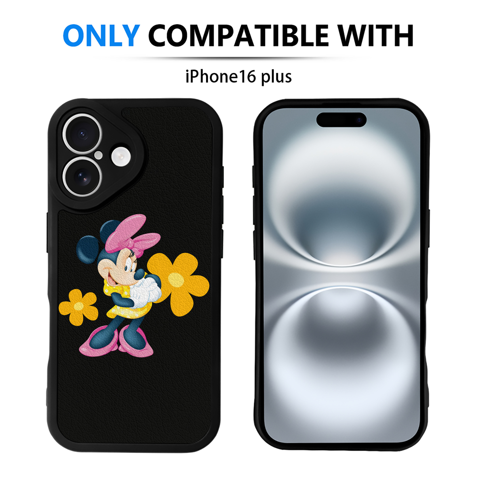 （画像用） ミッキーマウス Mickey Mouse 【iPhone 16シリーズ対応】シリコンスマホケース（レザー調） 材質：シリコン